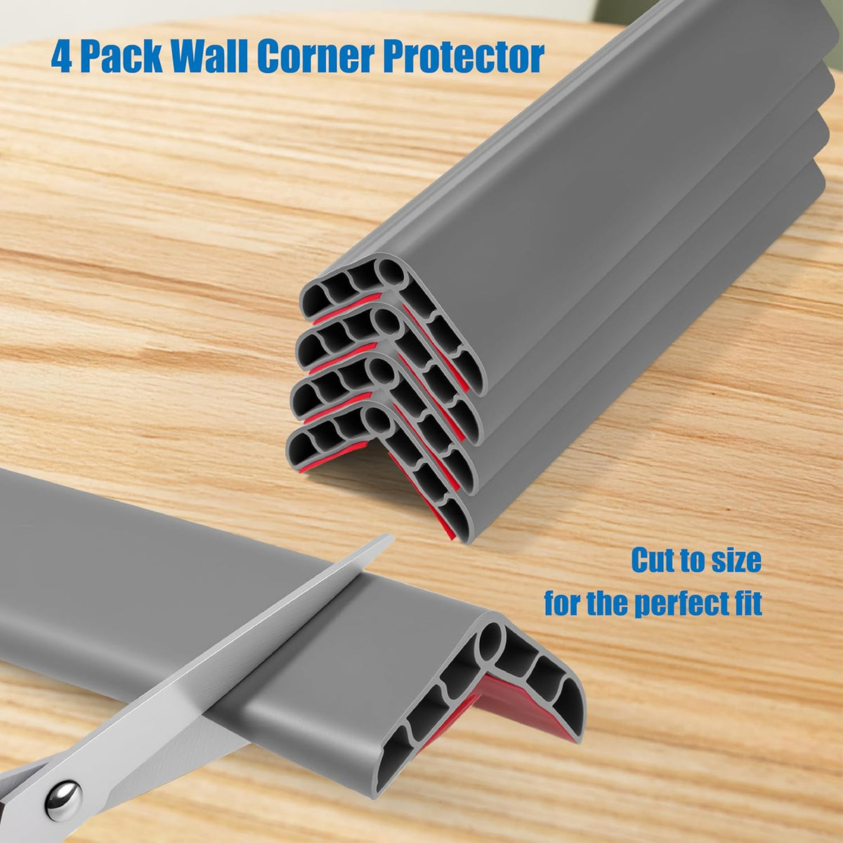 Wall Corner Edge Protector 4 Pack,1.57x1.57x23.62x0.28 inch Soft Baby Proof Corner Guards for Sharp