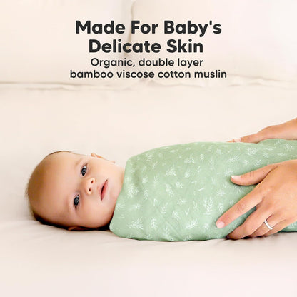 4-Pack Muslin Swaddle Blankets for Boys, Girls - Organic Baby Swaddles for Newborns, Soft &