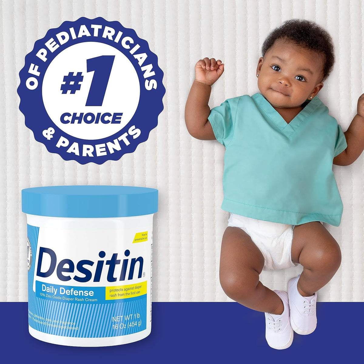 Desitin Daily Defense Baby Diaper Rash Cream with 13% Zinc Oxide, Barrier Cream to Treat, Relieve &