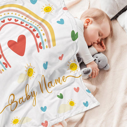 Personalized Baby Name Blanket for Girl Gifts for Baby Shower Christmas Birthday Custom Blanket