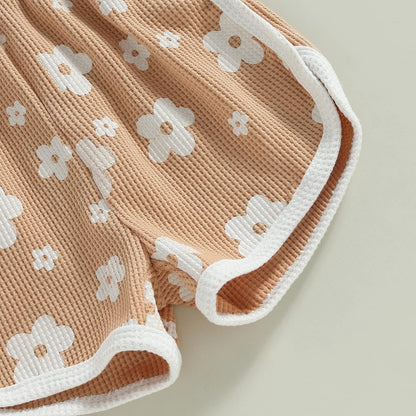 WZTYYDS Toddler Baby Girl Summer Clothes Floral Romper Tie-Up Strap Halter Jumpsuit Infant Summer