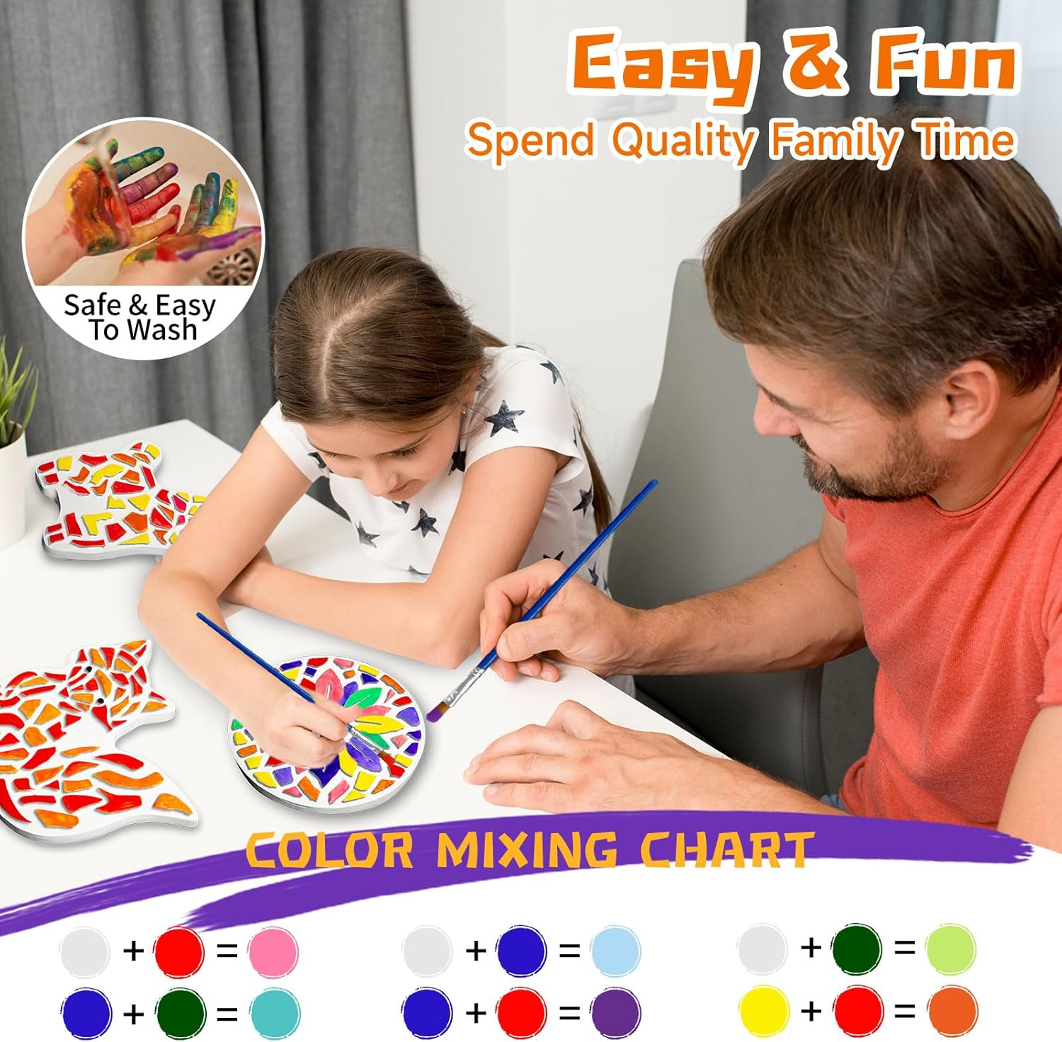 EggSun 8Pcs Stepping Stones Painting Craft Kit for Kids 4 8 6, DIY Garden Stones Outdoor Paint Your