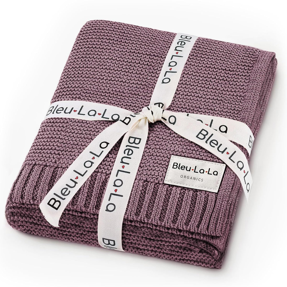 Heritage Knit Organic Cotton Receiving Swaddle Blanket for Girls - 100% Luxury Organic Cotton Knit