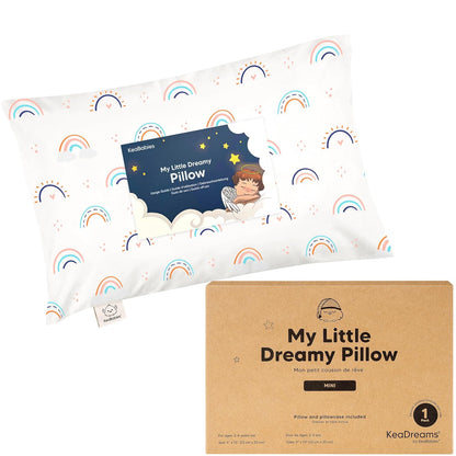 Mini Toddler Pillow with Pillowcase - 9x13 My Little Dreamy Travel Kids Pillow for Sleeping