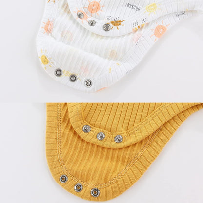 Newborn Baby Short Sleeve Bodysuit Cotton One-Piece Baby Clothes 5-Pack, 0-12 Months