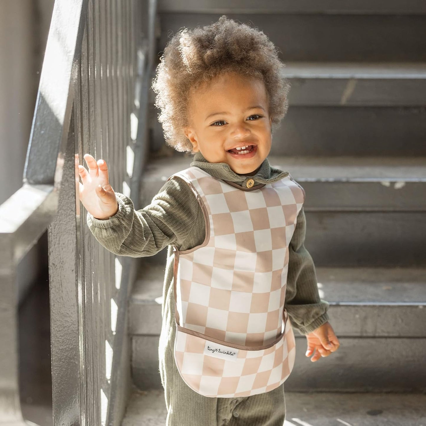Tiny Twinkle Mess Proof Baby Bib - Waterproof & Lightweight Baby-Led Weaning Apron | 100% Recycled