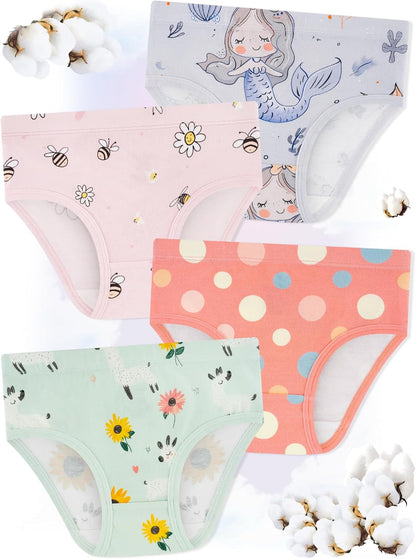 Girls' Underwear,Soft Cotton Tagless Panties for Toddlers' & Little Kids' Comfort,Breathable