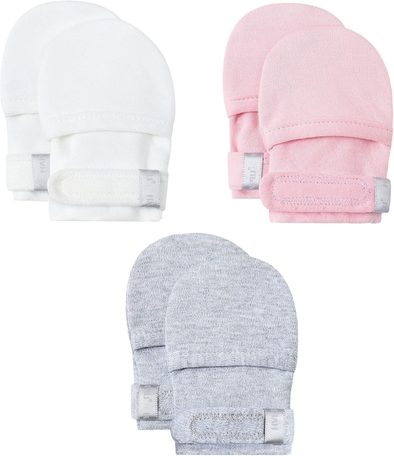 HAPIU Baby No Scratch Mittens Stay On, 100% Cotton Breathable, Adjustable Infant Gloves for Boys