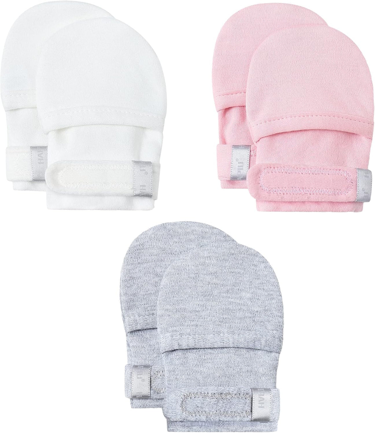 HAPIU Baby No Scratch Mittens Stay On, 100% Cotton Breathable, Adjustable Infant Gloves for Boys
