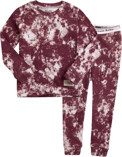 VAENAIT BABY 12M-12Y Toddler Kids Boys Girls 100% Cotton Marbling Tiedye Sung Fit Sleepwear Pajamas