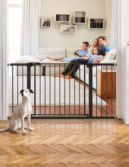BABELIO 36-57" Extra Wide Baby/Dog Gate, Auto Close for The House, Stairs and Doorways, Pressure