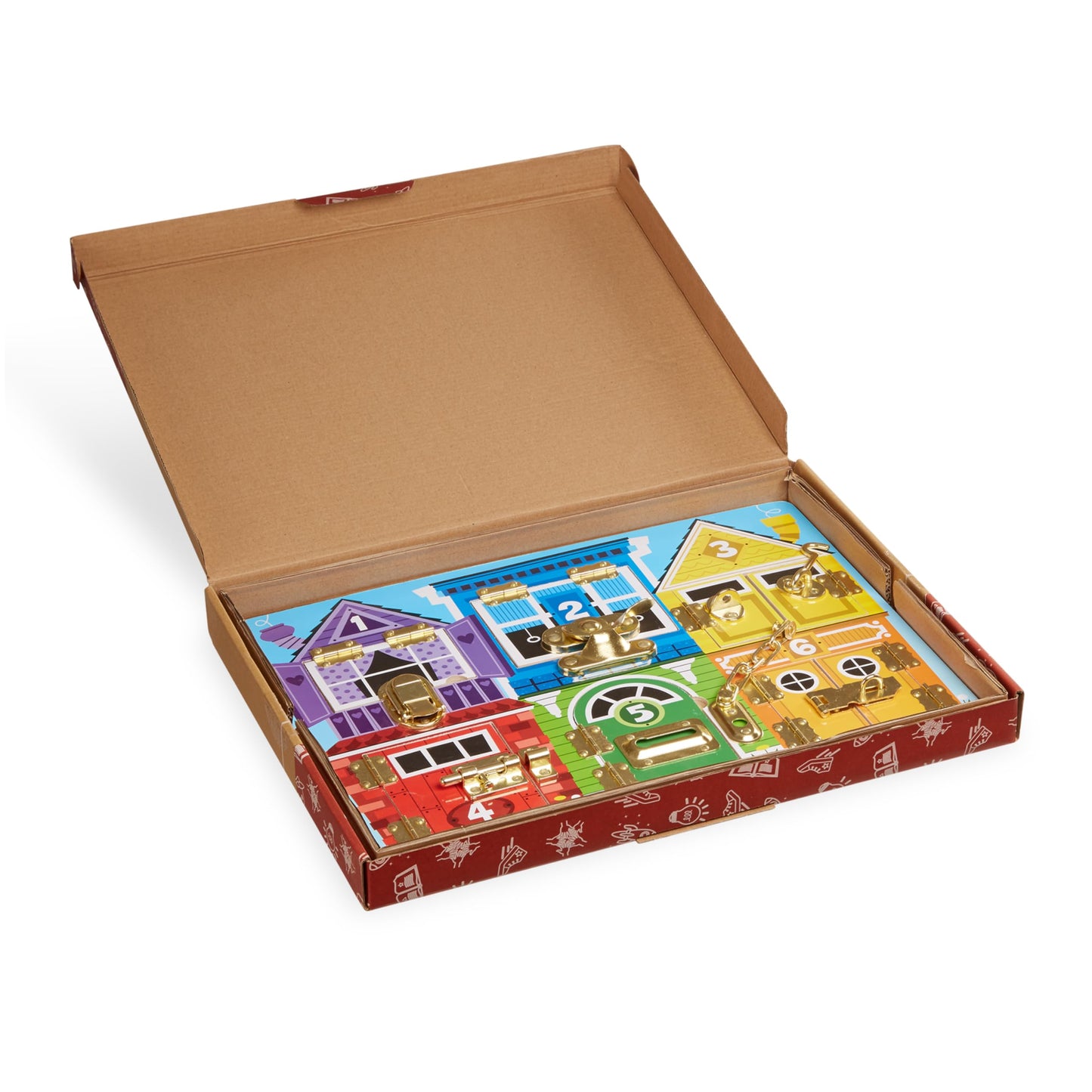 Melissa & Doug Latches Wooden Activity Board - Montessori Busy Board for Preschool Toys, Sensory