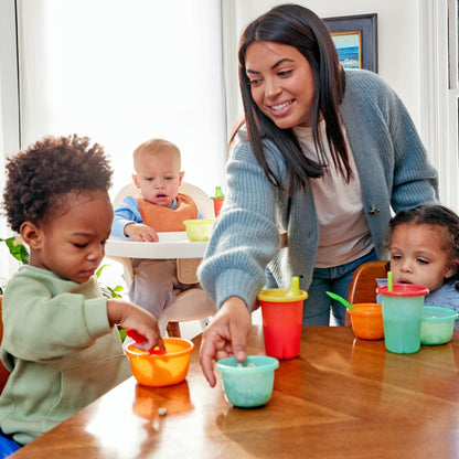 The First Years Take & Toss Spill Proof Sippy Cups - Rainbow Party Pack - Reusable Toddler Cups