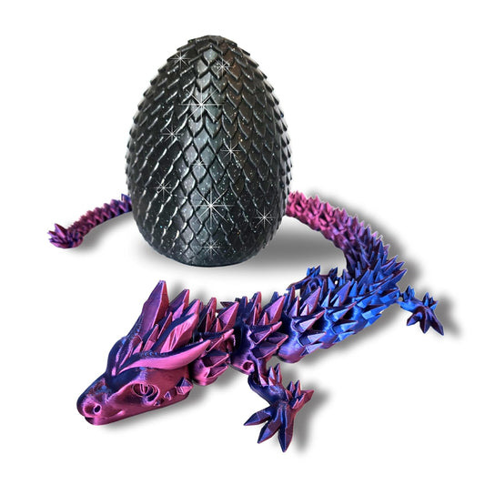 Large 20" Color-Changing Dragon (Improved Design) with Mystic Sparkle Egg, Made in USA