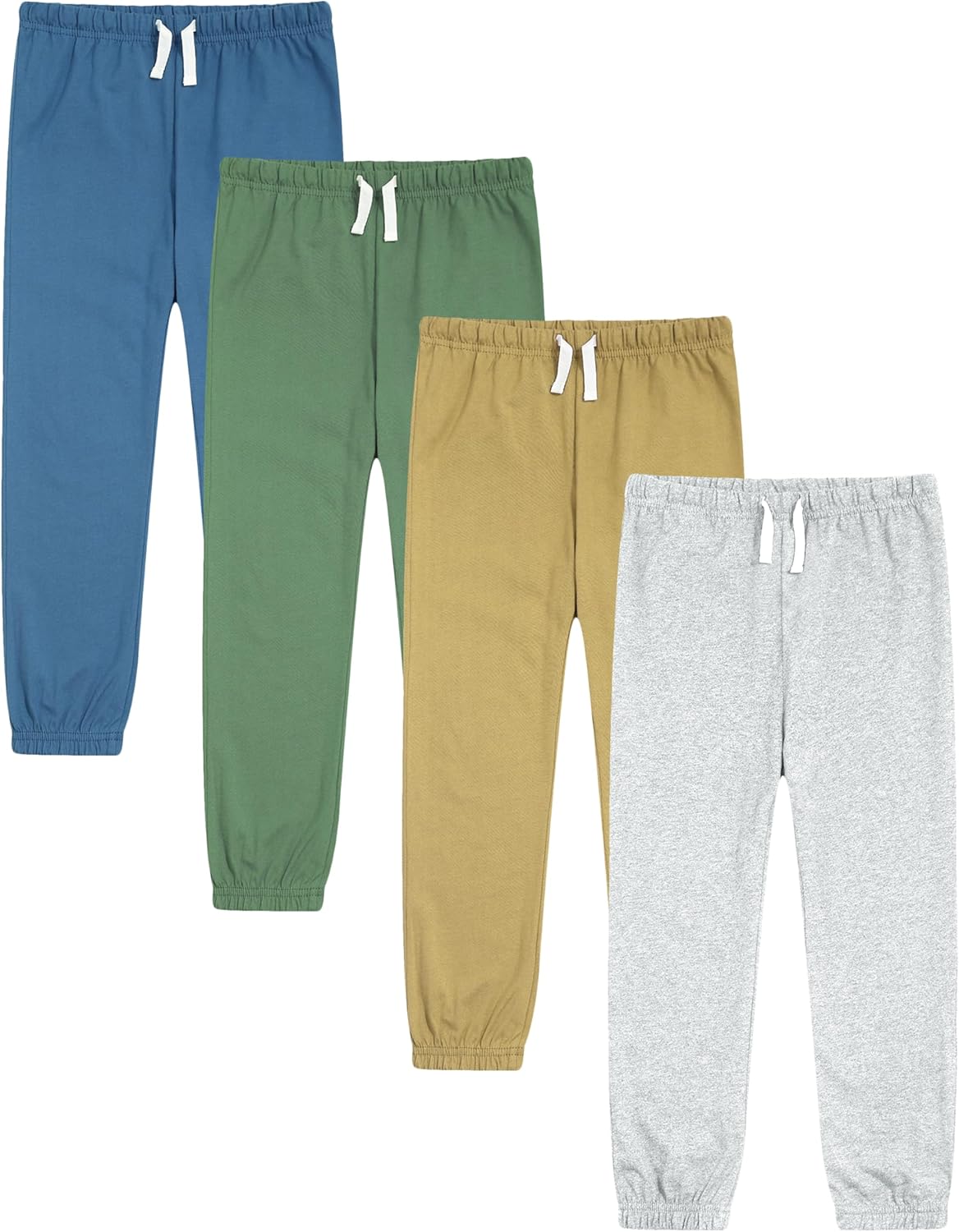 GFQLONG 4 Pack Toddler Boys and Girls Cotton Pants Lightweight Trousers, Kids Summer Casual Solid