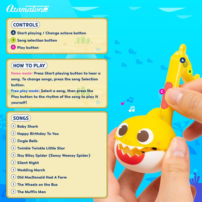 Otamatone Melody [Special Baby Shark Edition] Portable Mini Size Electronic Keychain Musical Toy