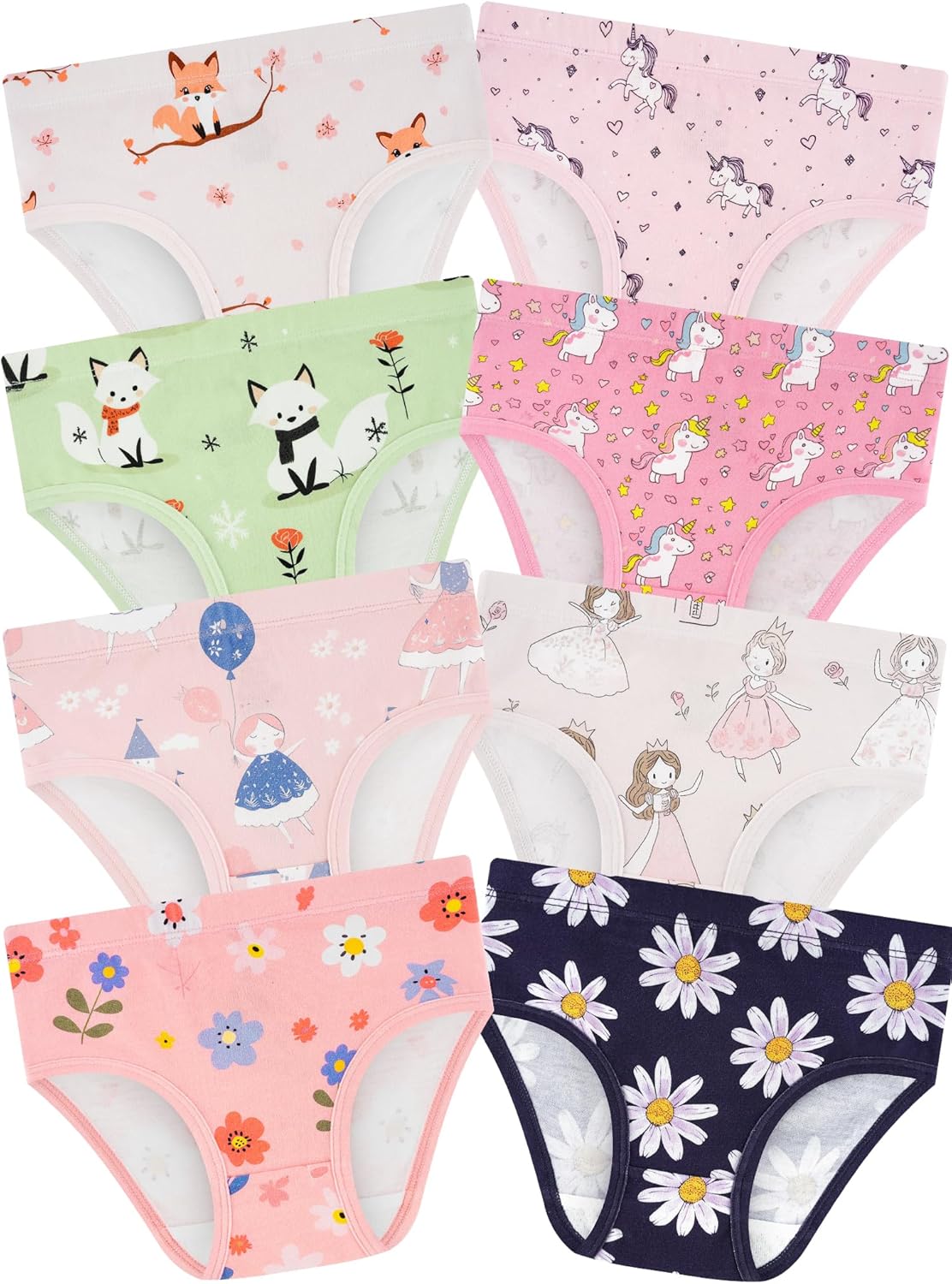 Girls' Underwear,Soft Cotton Tagless Panties for Toddlers' & Little Kids Comfort,Breathable