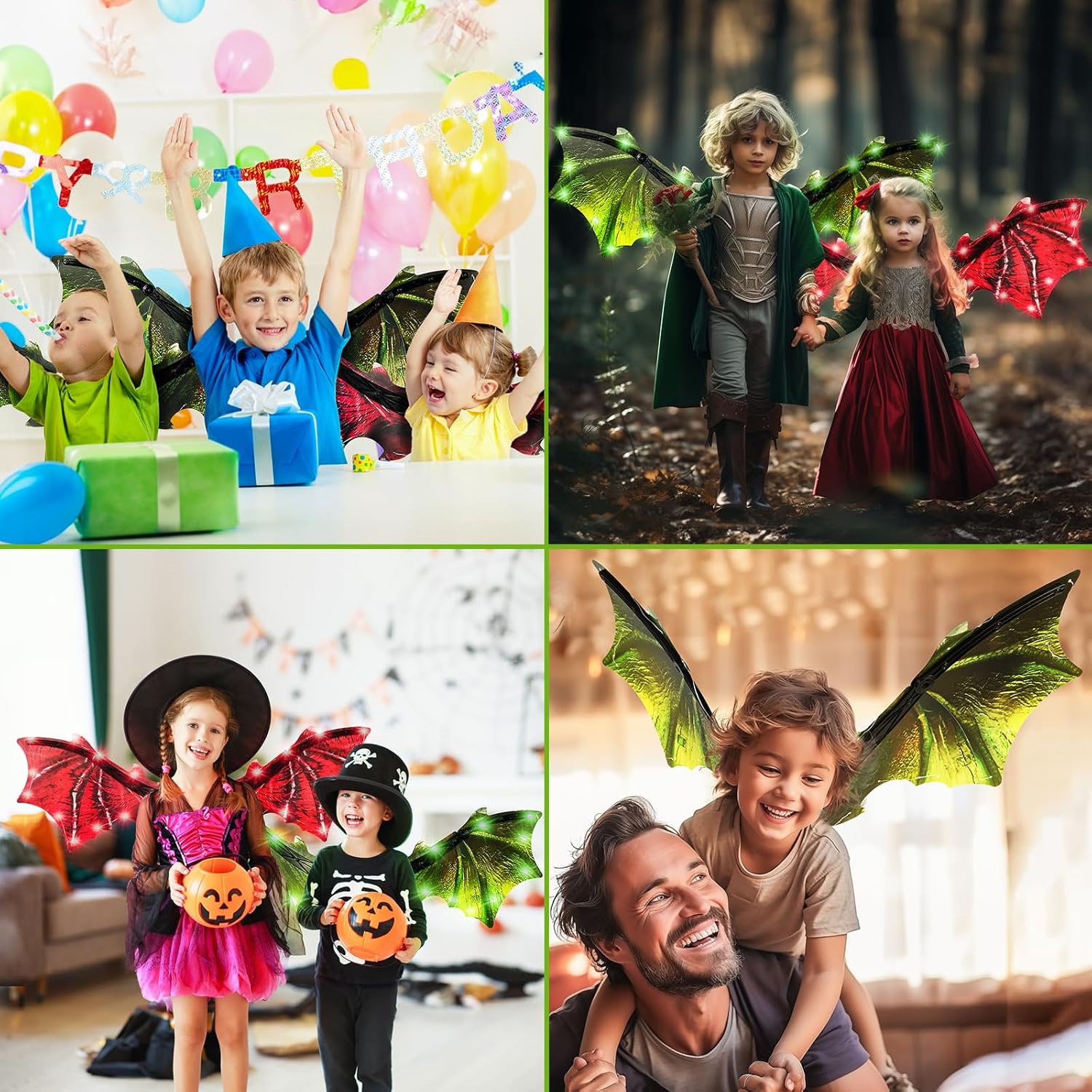 Toddler Electric Dragon Wings, Kids Dinosaur Costume Wings with LED Light & Music, Halloween Dino