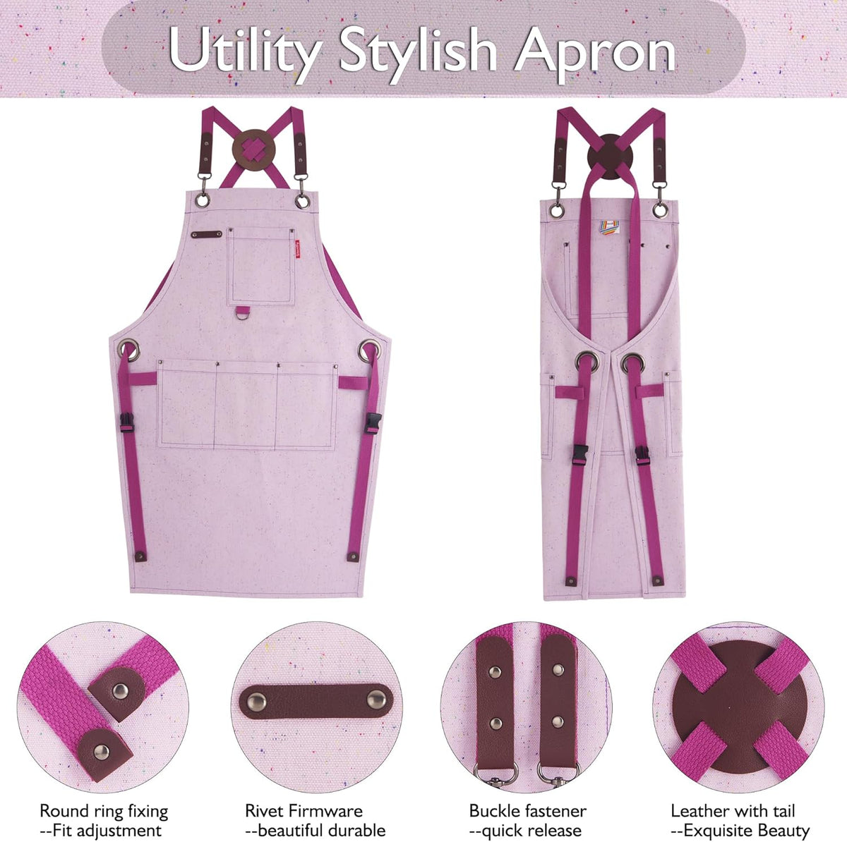 Kids Art Aprons for Painting, Gardening, Cooking, Multiple Pockets, Kids Smock for Boys & Girls