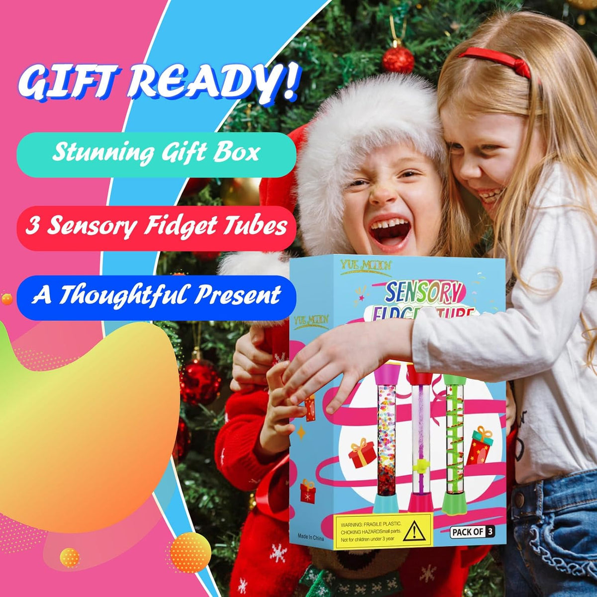 Sensory Fidget Tubes - Calm down Toys for Kids - Sensory Tubes for Calm Down Corner