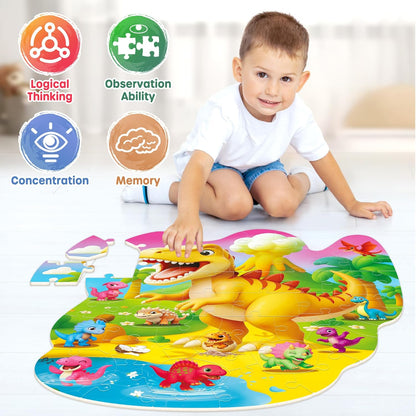SYNARRY Dinosaur Floor Puzzles for Kids Ages 4-6, Large 45 Piece Floor Puzzles for Kids Ages 3-5