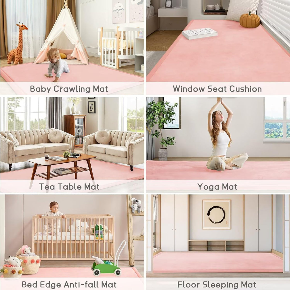 Baby Play Mat for Floor Tummy Time Mat Nursery Rug Muscle Mat Area Rug Playroom Rug Tatami Mat