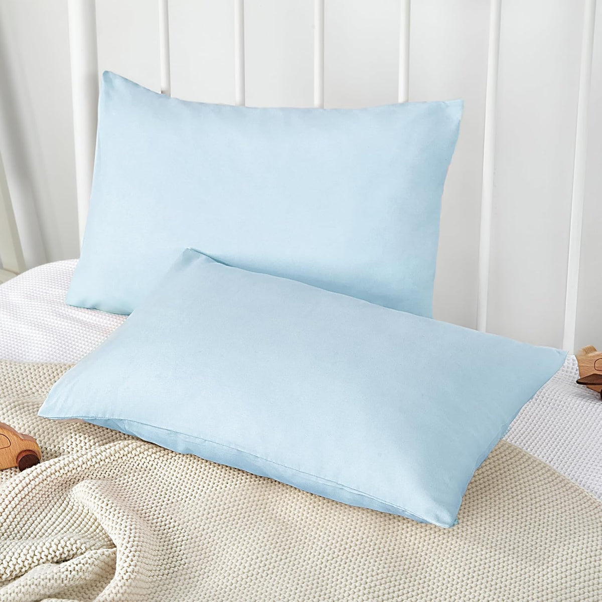 TILLYOU Toddler Pillowcase 2 Pack with Envelope Closure,13" x 18" Silky Soft Microfiber Travel Kids