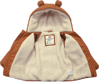 Rokka&Rolla Baby Boys' Water-Resistant Sherpa Fleece Lined Puffer Jacket Winter Coat for Newborn