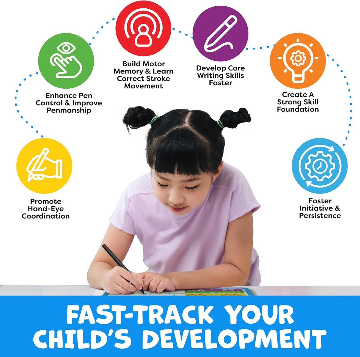 Magic Grooved Writing Practice for Kids - Grooved Handwriting Practice for Kids 5-7 8-10- Magic