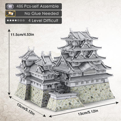Piececool 3D Metal Puzzles for Adults, Himeji Castle - Japanese Architecture 3D Model Building Kits