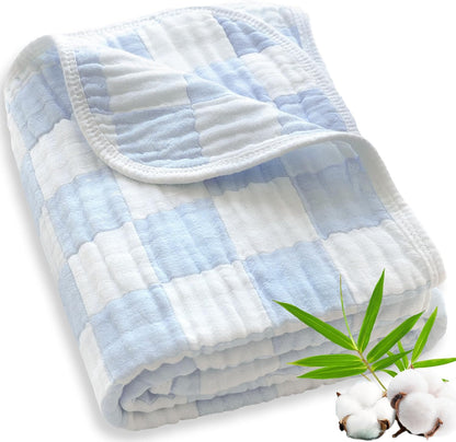 Muslin Baby Blankets for Boys Girls, 70% Cotton and 30% Rayon Blanket for Infant Toddler, Super