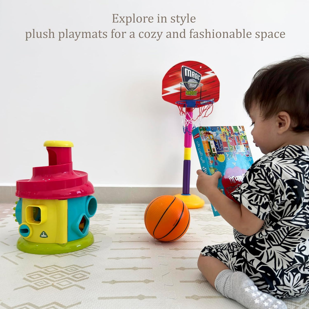 MOON WALKERS Stylish Boho Baby Play Mats for Floor,(6x6ft) Play Mat for Babies and Toddlers