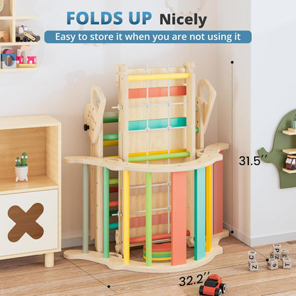 BlueWood 10-in-1 Pikler Triangle Set, Toddler Climbing Toys Indoor, Montessori Climber, Baby Jungle