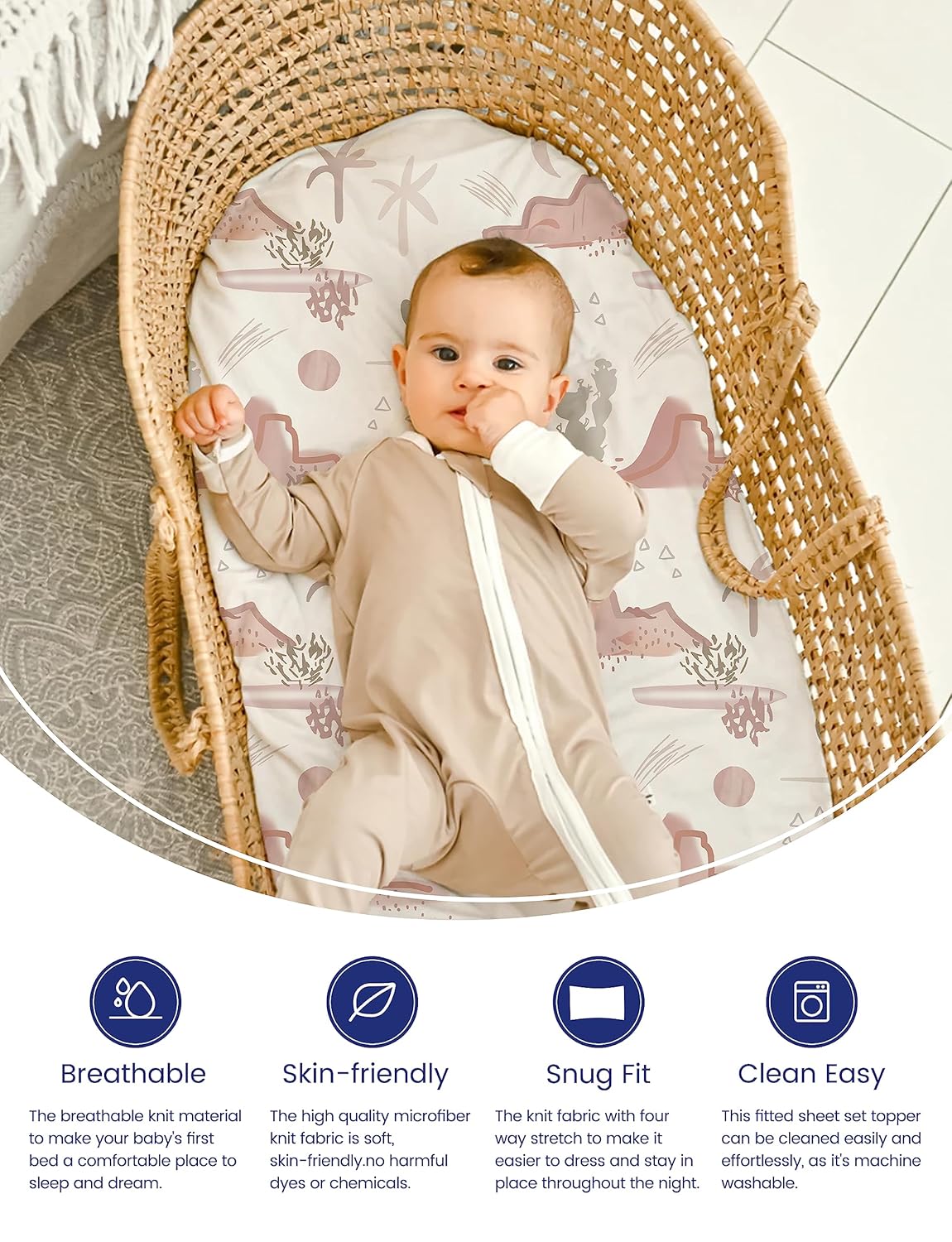 TotAha Cactus Changing Pad Covers Neutral, Buttery Soft Changing Table Cover Girl Boy, Silky