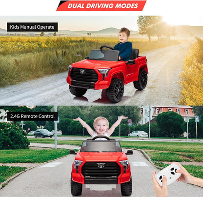 Electric Car for Kids, Licensed Toyota Tundra 12V Electric Truck, Off-Road Kids Car w/Remote