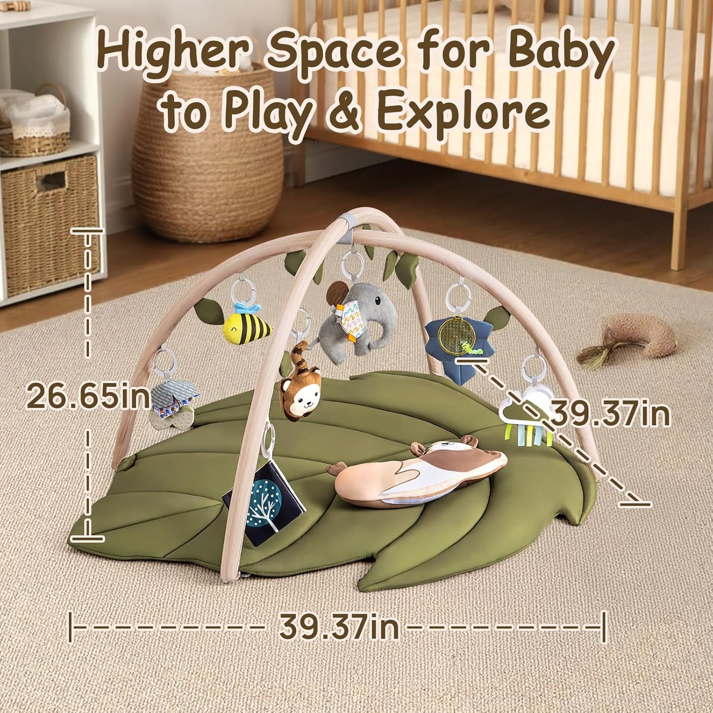 Infant Activity Center for Newborn to Develop Motor Cognition Leaves Leaf-Shaped Baby Play Gym &