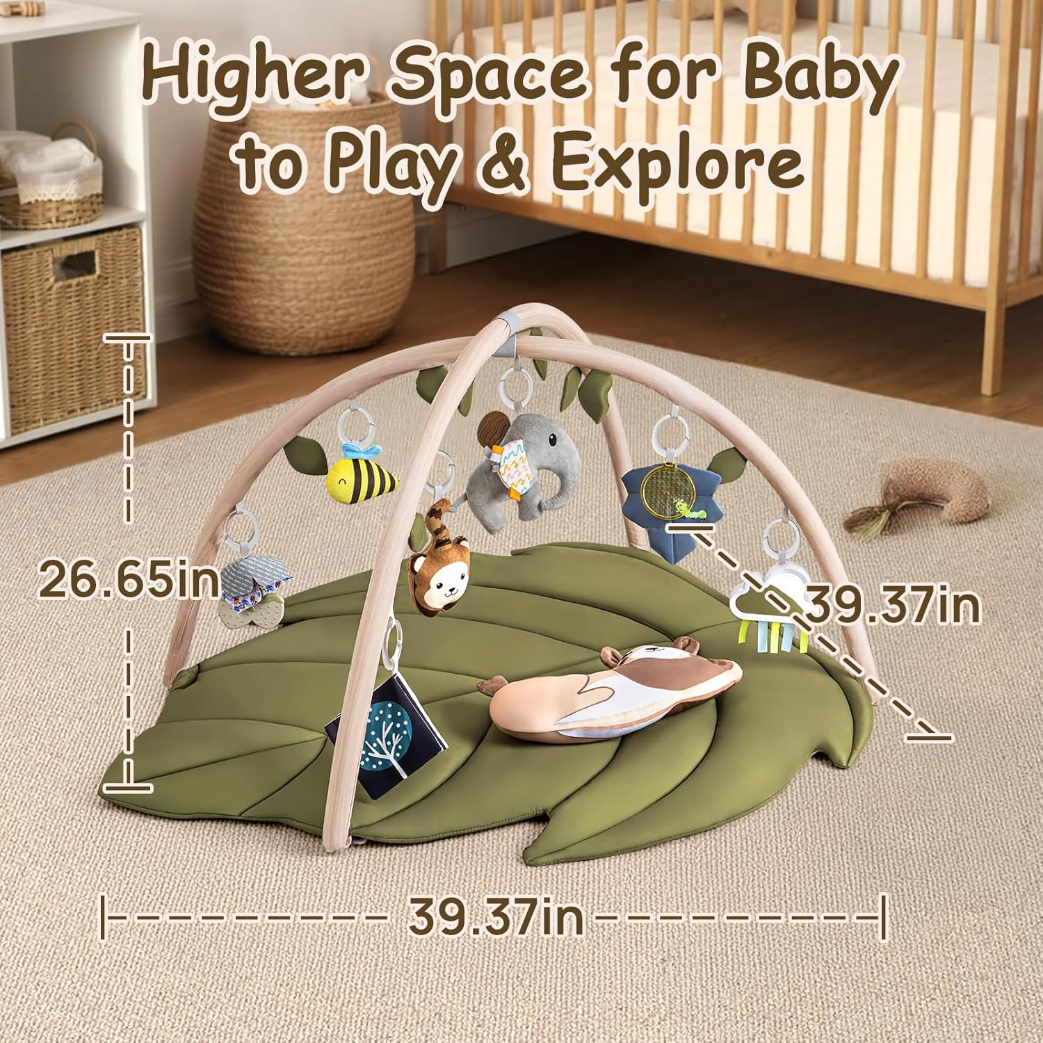 Infant Activity Center for Newborn to Develop Motor Cognition Leaves Leaf-Shaped Baby Play Gym &