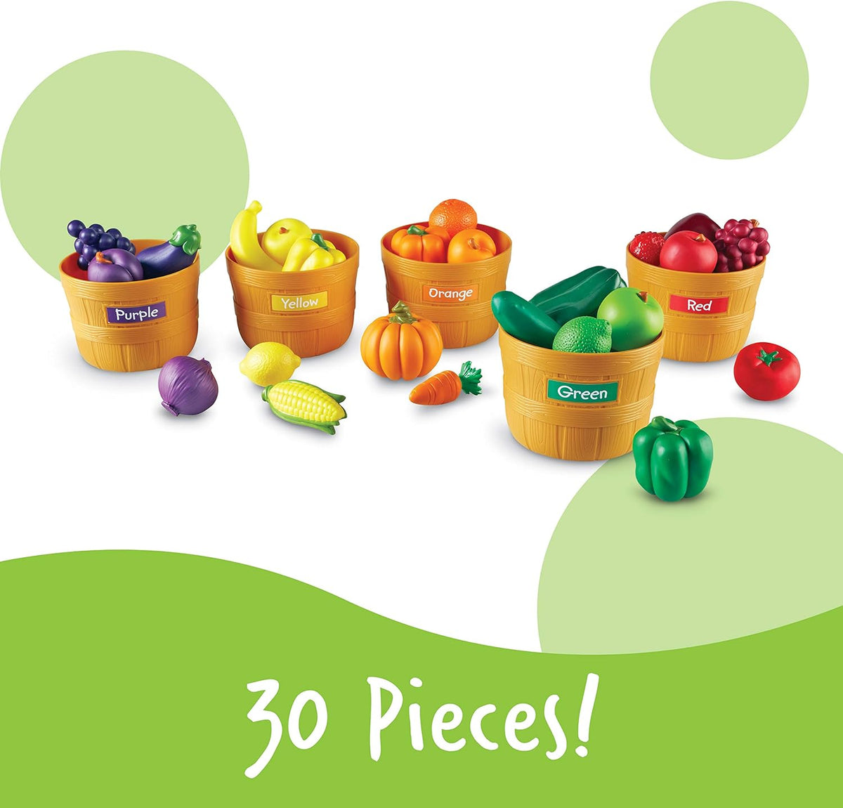 Learning Resources Farmer’s Market Color Sorting Set - 30 Pieces Age 18+ Months Toddler Learning