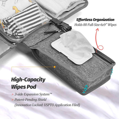 PZU Portable Diaper Changing Pad - Changing Pad Portable with Wipes Pocket, Waterproof Diaper