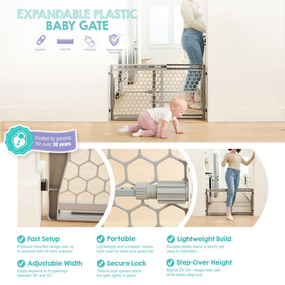 Regalo Safety 28"-42" Extra Wide Baby Gate, Bottom of Stairs & Doorways