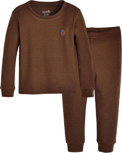 moimoln Pajamas Set 6M-5Y Solid Ribbed Unisex Baby & Toddler, Soft Viscose, Snug-Fit, Everyday
