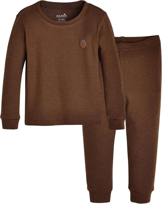 moimoln Pajamas Set 6M-5Y Solid Ribbed Unisex Baby & Toddler, Soft Viscose, Snug-Fit, Everyday