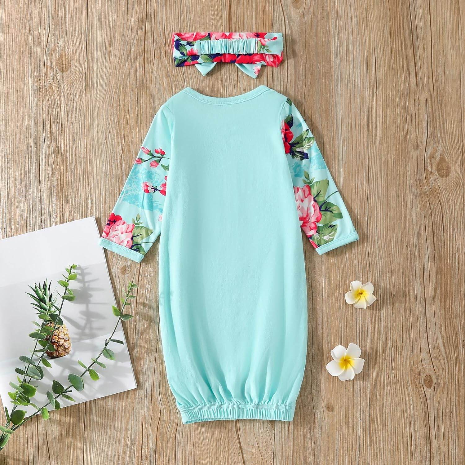 AMAWMW Newborn Baby Girl Little Sister Sleeper Gown Stripe Long Sleeve Nightgown Pajamas Gifts