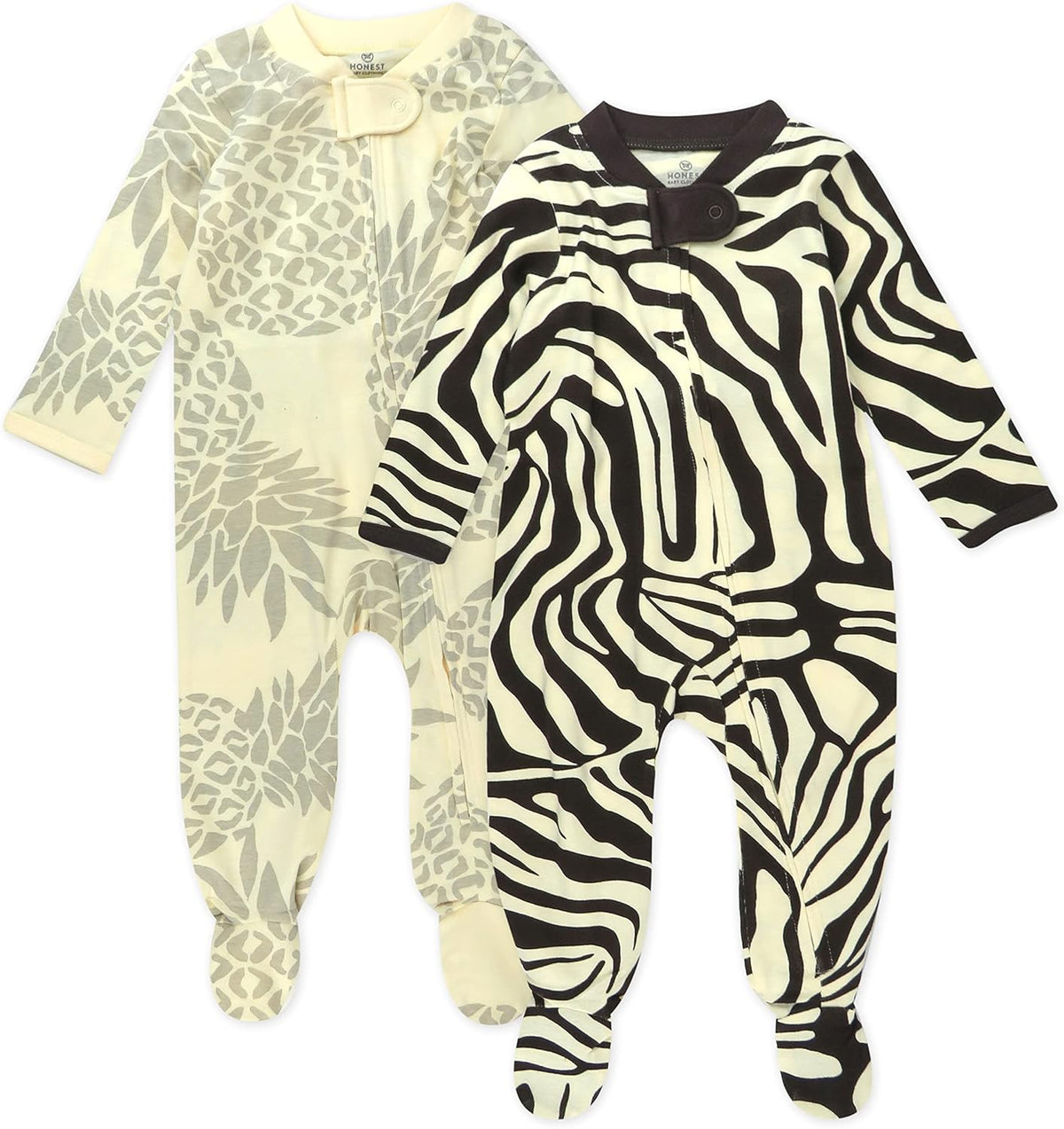 HonestBaby Baby Sleep N' Play One-Piece Zip-Front Footed Organic Cotton Pajama Sleeper