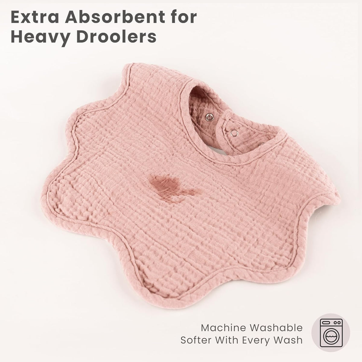Konssy Muslin Baby Bibs 8 Pack, 100% Cotton Absorbent Bandana Drool Bibs for Teething and Drooling