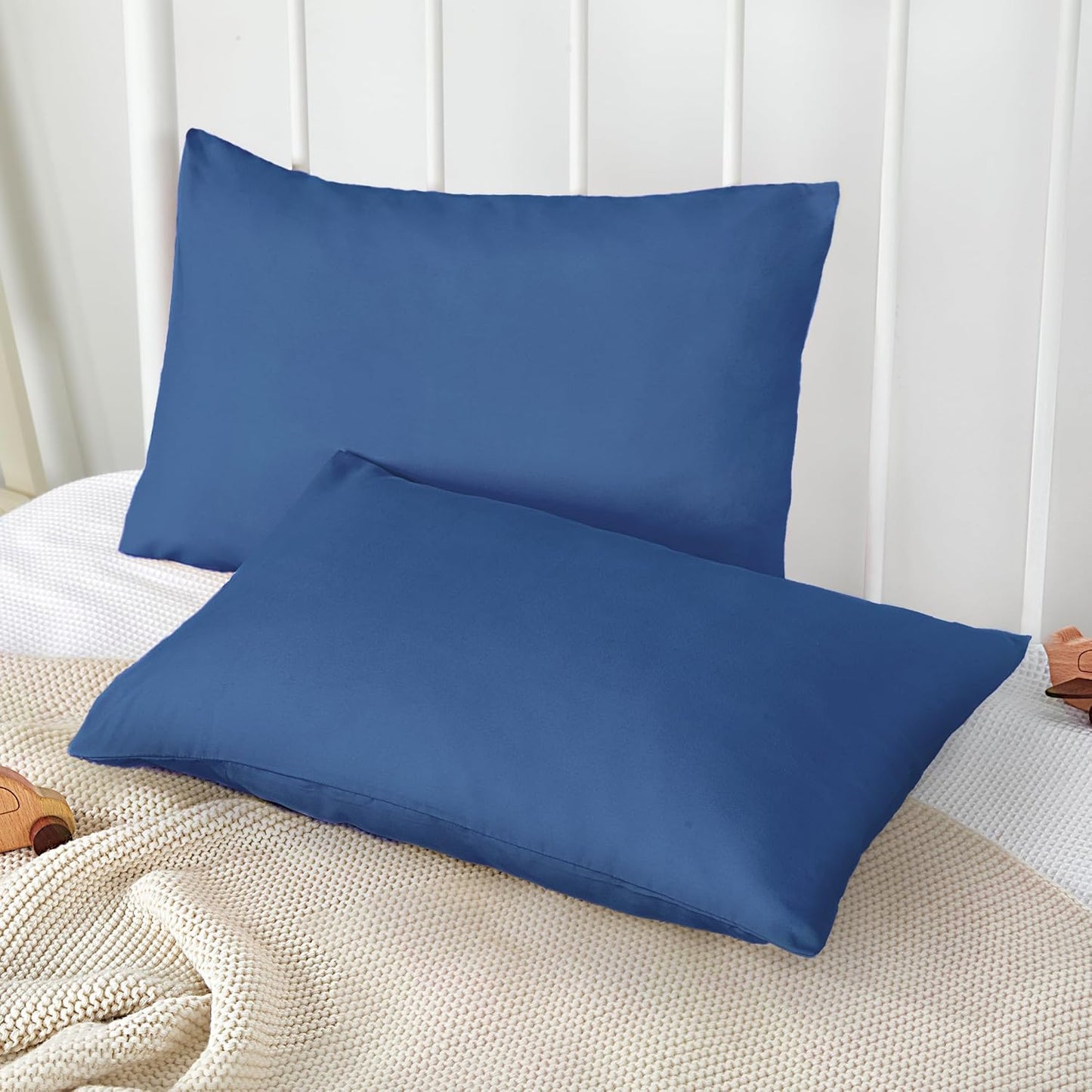 TILLYOU Toddler Pillowcase 2 Pack with Envelope Closure,13" x 18" Silky Soft Microfiber Travel Kids