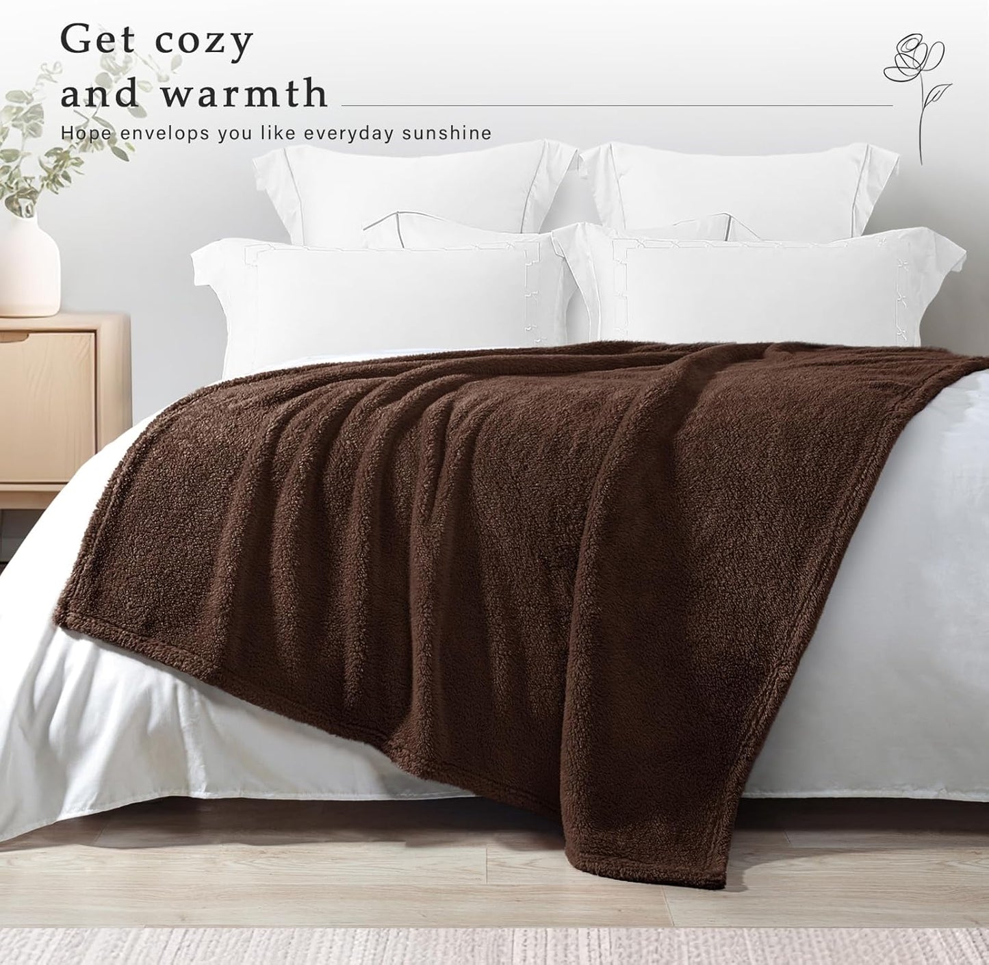 Exclusivo Mezcla Soft Fleece Throw Blanket for Couch, Super Soft Velvet Plush Bed Blanket, Fuzzy