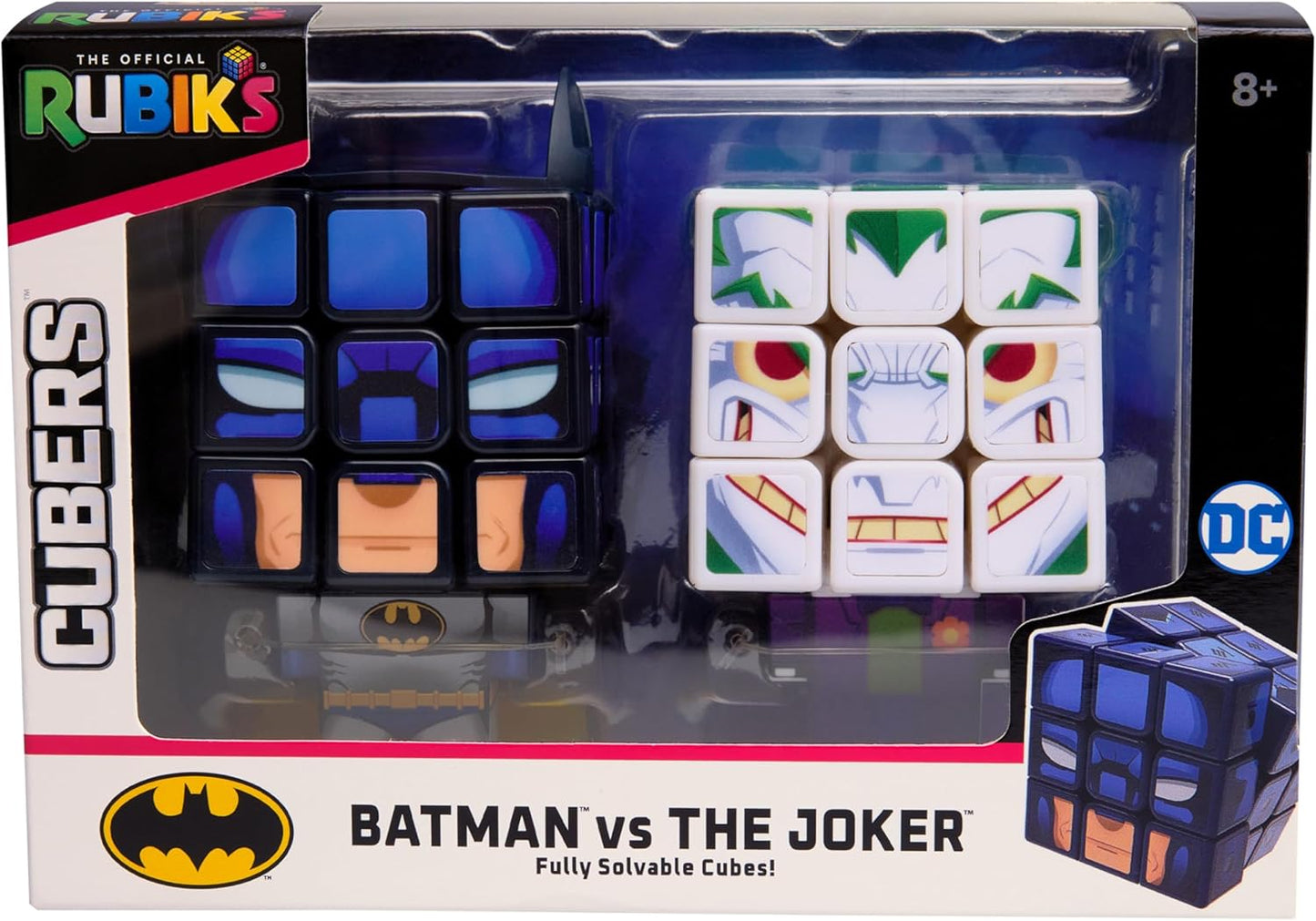 Rubik’s Cube Batman and Joker Cubers 2-Pack, Problem-Solving Challenging Brain Teaser Collectible