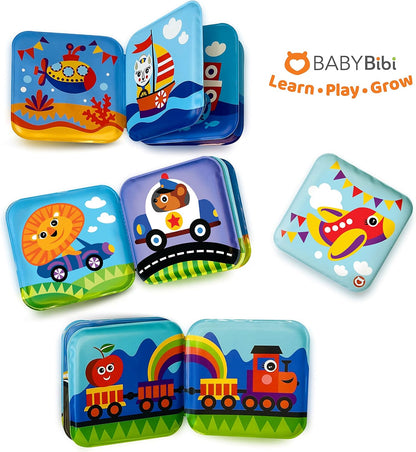 Floating Baby Bath Books - Transport Themed Bath Books for Babies, Infants - Waterproof, Mold-Free