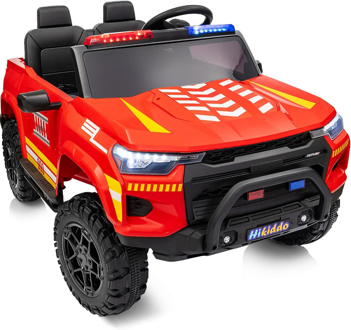 24V 10Ah Electric Police Car Ride on Toy for Big Kids, 4WD 2 Seater Kids Ride on Car SUV w/Remote